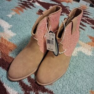 Falls Creek Pink and Tan Kids Boots